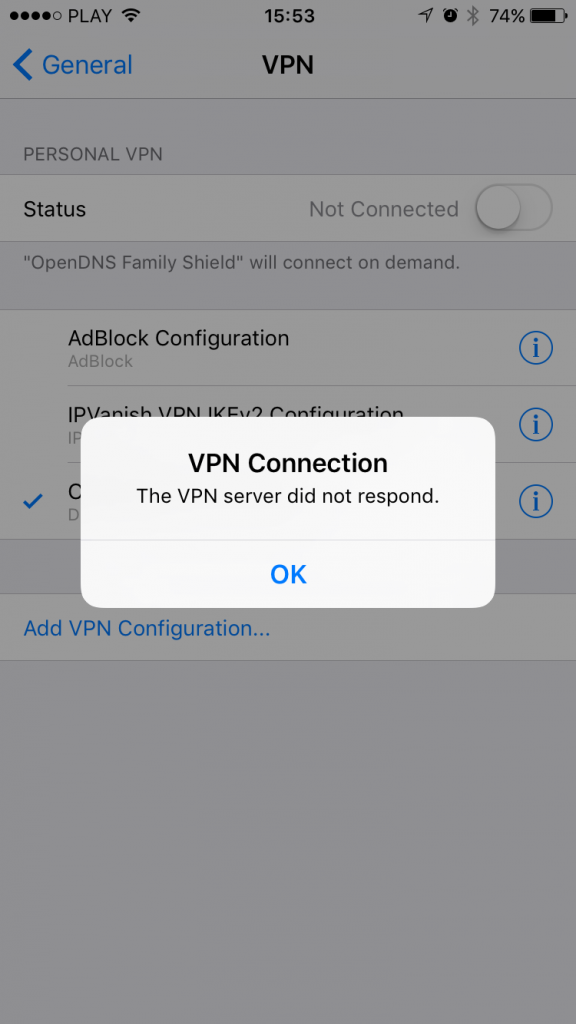 VPN Connection error